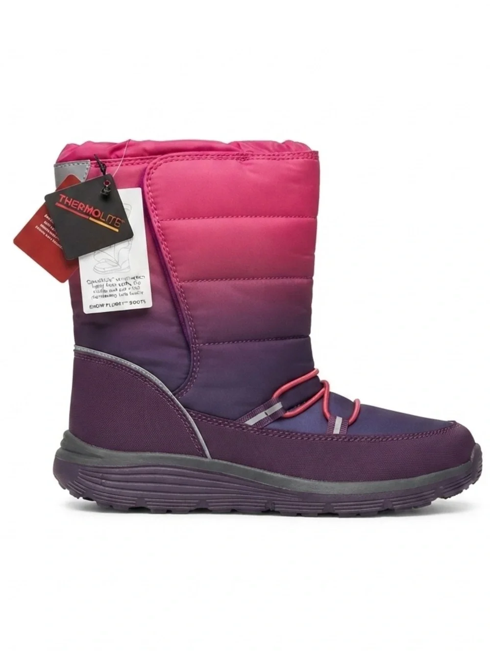 Land’s End Girls “Snow Flurry” Insulated Boots in Winter Violet Ombre - 5 M Yout